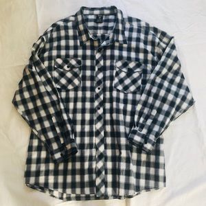 Blue Gear Men's Long Sleeve Blue Plaid Shirt 4XL